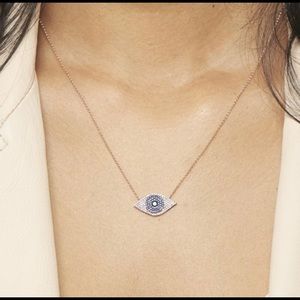 Diamond and Sapphire Evil Eye Necklace